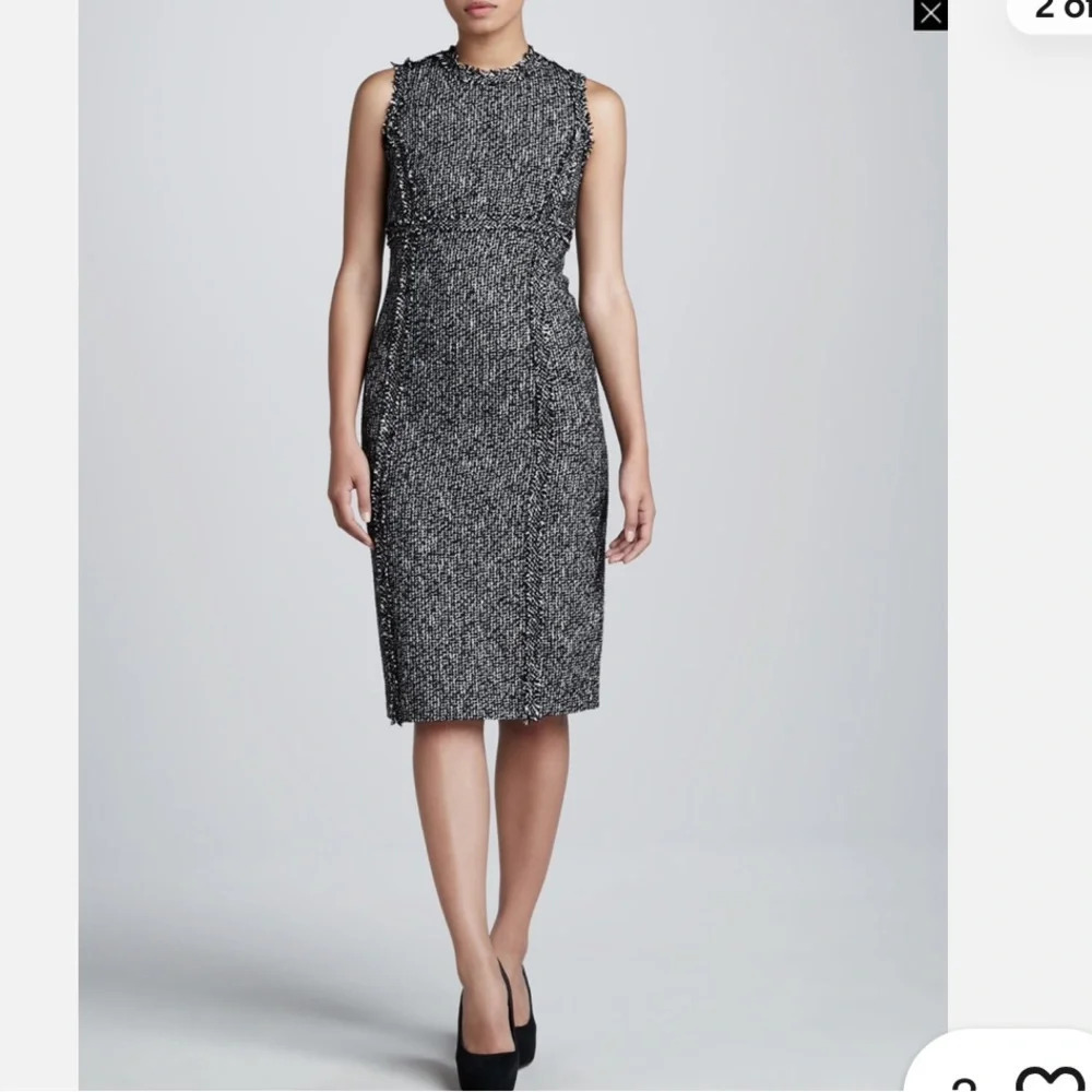Michael Kors Collection blue luxury tweed NWT midi dress